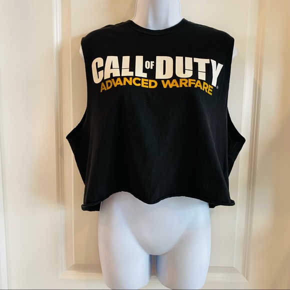 Call Of Duty Black Cropped Muscle Tee Size L - Picture 2 of 6